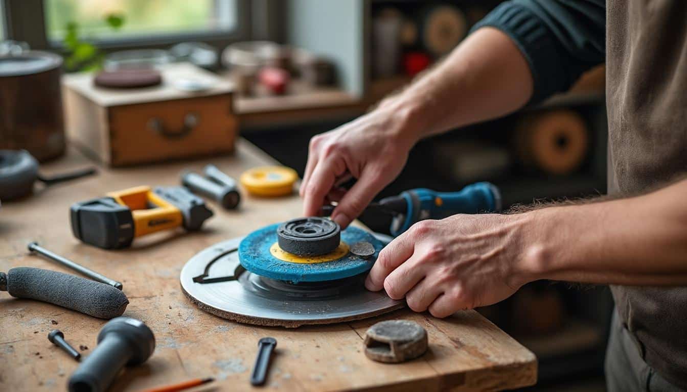 Illustration: Installer et régler les accessoires de ponçage sur votre perceuse